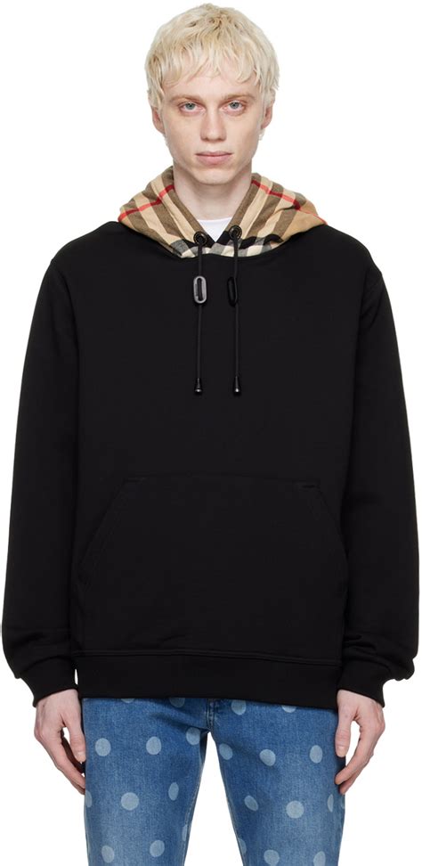 burberry off white hoodie|Burberry black sweatshirt with check.